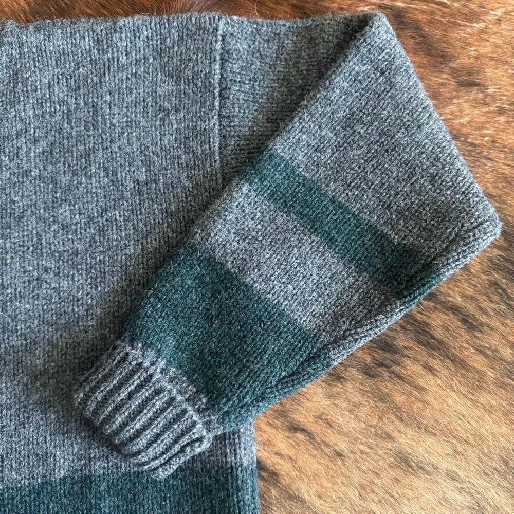 Vintage Polo Ralph Lauren 100% Wool Chunk Knit Striped Sweater Preppy